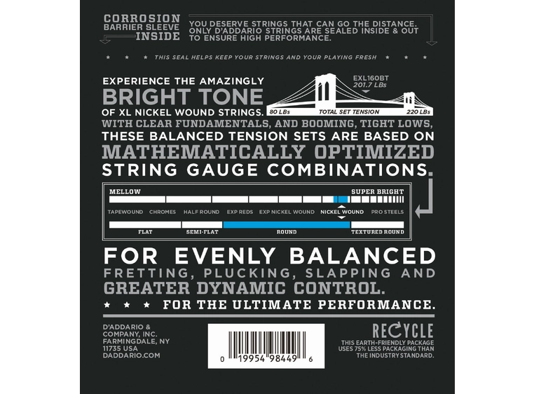 D'Addario EXL160BT Balanced Tension El. Bass (050-120) 